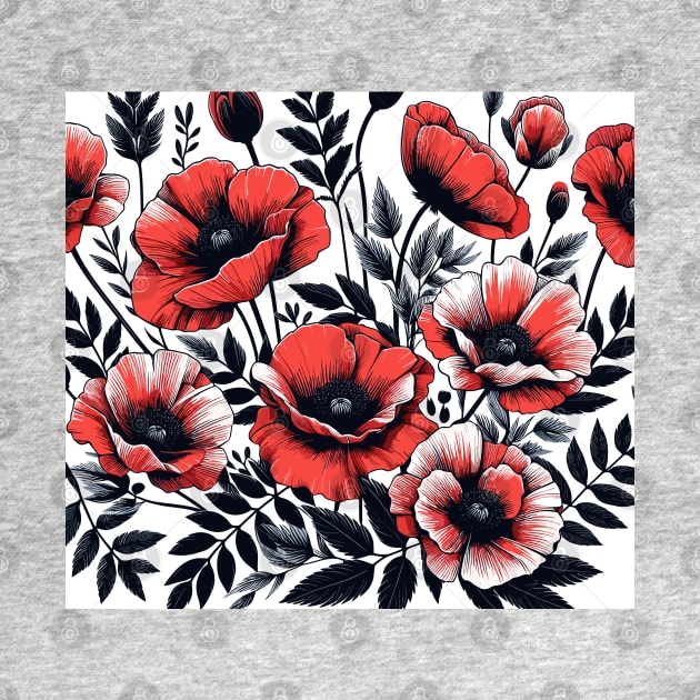 Poppy Flower by Siha Arts